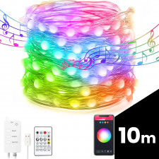 Smart sveteľná reťaz - USB - 66 RGB LED - 10 m - Bluetooth