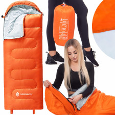 Springos Turistický spací vak - 210x73 cm - oranžový