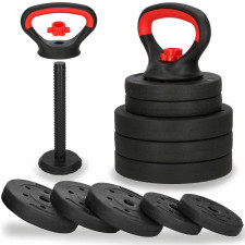 Kettlebell s nastaviteľnou nosnosťou 10 kg, sada 5 kotúčov