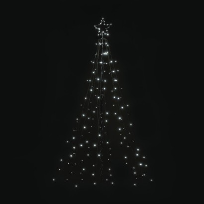 LED vianočný kovový strom, 180cm, vonkajší, studená b., čas.