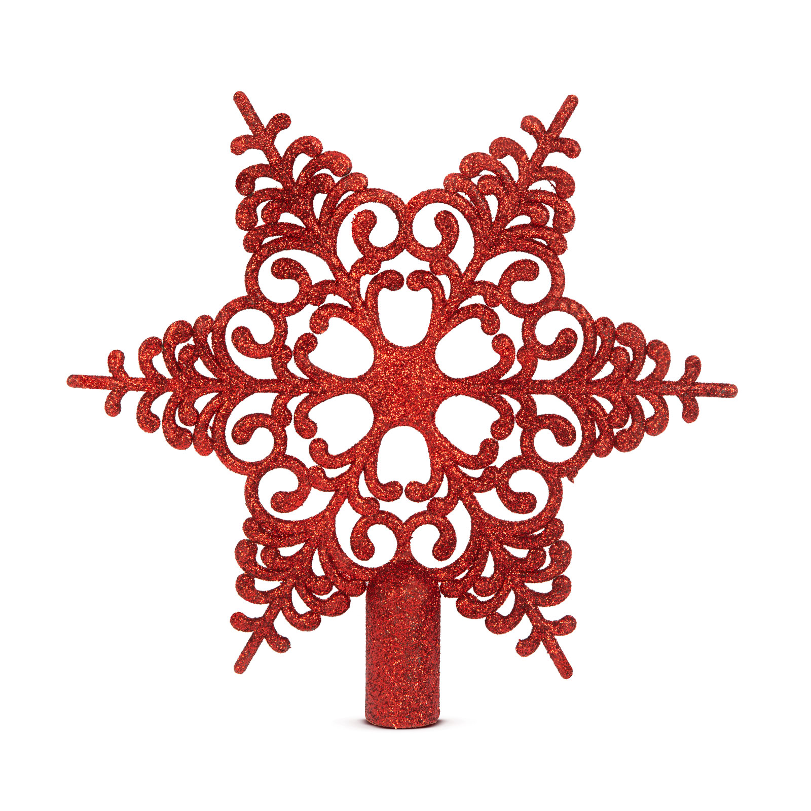 Ozdoba na špic vianočného stromu - v tvare hviezdy - 20 x 20 cm - červená