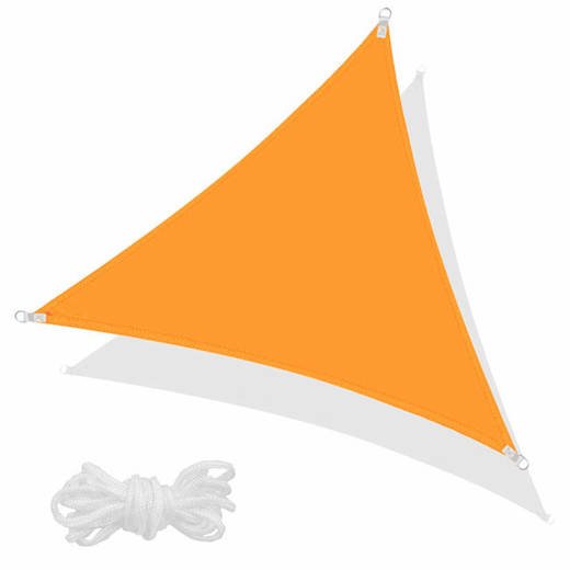 SPRINGOS Tieniaca plachta trojuholník 500x500x500cm - svetlo oranžová